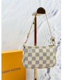 LOUIS VUITTON MINI POCHETTE ACCESSORIES LIMITED EDITION ILLUSTRE TRANSATLANTIC IN WHITE DAMIER AZUR CANVAS -FULL SET-