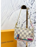 LOUIS VUITTON MINI POCHETTE ACCESSORIES LIMITED EDITION ILLUSTRE TRANSATLANTIC IN WHITE DAMIER AZUR CANVAS -FULL SET-