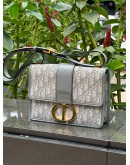 CHRISTIAN DIOR OBLIQUE 30 MONTAIGNE FLAP BAG GREY