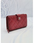 CHANEL CC FRENCH FOLD WALLET IN RED QUILTED LEATHER 