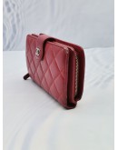 CHANEL CC FRENCH FOLD WALLET IN RED QUILTED LEATHER 