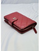 CHANEL CC FRENCH FOLD WALLET IN RED QUILTED LEATHER 