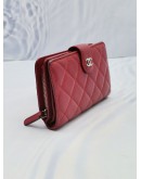 CHANEL CC FRENCH FOLD WALLET IN RED QUILTED LEATHER 