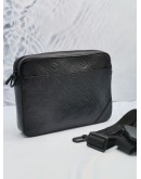 2023 MICROCHIP LOUIS VUITTON BLACK MONOGRAM SHADOW DUO MESSENGER CROSSBODY BAG