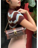 2023 MICROCHIP LOUIS VUITTON PAPILLON TRUNK IN BROWN MONOGRAM CANVAS CROSSBODY BAG WITH 2 CHAIN STRAP 