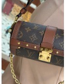 2023 MICROCHIP LOUIS VUITTON PAPILLON TRUNK IN BROWN MONOGRAM CANVAS CROSSBODY BAG WITH 2 CHAIN STRAP 