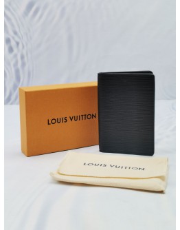 (LIKE NEW) 2023 MICROCHIP LOUIS VUITTON POCKET ORGANIZER IN BLACK EPI LEATHER -FULL SET- 