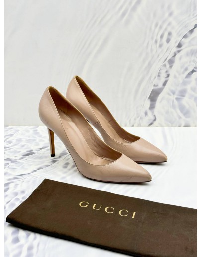 GUCCI HEELS IN NUDE CALF LEATHER SIZE 39