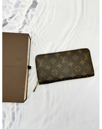 (LIKE NEW) LOUIS VUITTON ZIPPY WALLET IN BROWN MONOGRAM CANVAS -FULL SET-