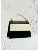 GUCCI QUEEN MARGARET TOP HANDLE BAG WITH STRAP IN BLACK AND WHITE CALF LEATHER