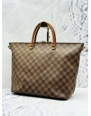 LOUIS VUITTON BELMONT TOTE BAG WITH STRAP IN BROWN DAMIER EBENE CANVAS AND CALF LEATHER