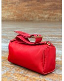 PRADA TESSUTO MINI BOWLING SHOULDER BAG IN RED 