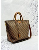 LOUIS VUITTON BELMONT TOTE BAG WITH STRAP IN BROWN DAMIER EBENE CANVAS AND CALF LEATHER