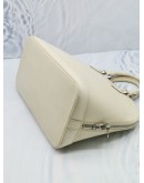 LOUIS VUITTON ALMA MM WHITE EPI LEATHER HANDLE BAG WITH A ROUND ZIPPED 