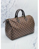 LOUIS VUITTON SPEEDY 35 BROWN DAMIER EBENE CANVAS ZIPPED BAG