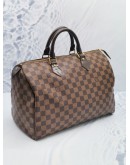 LOUIS VUITTON SPEEDY 35 BROWN DAMIER EBENE CANVAS ZIPPED BAG