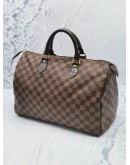 LOUIS VUITTON SPEEDY 35 BROWN DAMIER EBENE CANVAS ZIPPED BAG