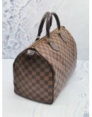 LOUIS VUITTON SPEEDY 35 BROWN DAMIER EBENE CANVAS ZIPPED BAG