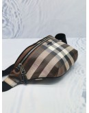 (LIKE NEW) BURBERRY E-CANVAS CHECK WAIST BAG IN DARK BIRCH BROWN  