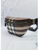 (LIKE NEW) BURBERRY E-CANVAS CHECK WAIST BAG IN DARK BIRCH BROWN  