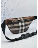 (LIKE NEW) BURBERRY E-CANVAS CHECK WAIST BAG IN DARK BIRCH BROWN  