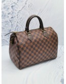 (LIKE NEW) LOUIS VUITTON SPEEDY 30 IN BROWN DAMIER EBENE CANVAS BAG GHW