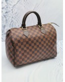 (LIKE NEW) LOUIS VUITTON SPEEDY 30 IN BROWN DAMIER EBENE CANVAS BAG GHW