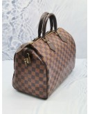 (LIKE NEW) LOUIS VUITTON SPEEDY 30 IN BROWN DAMIER EBENE CANVAS BAG GHW