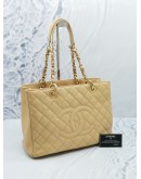 CHANEL GST TOTE BAG WITH BEIGE CAVIAR LEATHER GHW