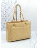 CHANEL GST TOTE BAG WITH BEIGE CAVIAR LEATHER GHW