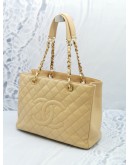 CHANEL GST TOTE BAG WITH BEIGE CAVIAR LEATHER GHW