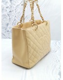 CHANEL GST TOTE BAG WITH BEIGE CAVIAR LEATHER GHW