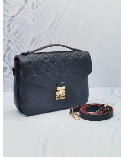 (LIKE NEW) LOUIS VUITTON METIS NAVY BLUE MONOGRAM EMPREINTE LEATHER WITH REMOVABLE & ADJUSTABLE STRAP 