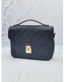 (LIKE NEW) LOUIS VUITTON METIS NAVY BLUE MONOGRAM EMPREINTE LEATHER WITH REMOVABLE & ADJUSTABLE STRAP 