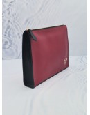 FENDI BUG EYE MOTIF CLUTCH IN RED CALFSKIN LEATHER