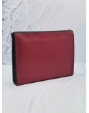 FENDI BUG EYE MOTIF CLUTCH IN RED CALFSKIN LEATHER