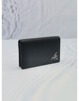 (LIKE NEW) PRADA CARD HOLDER IN BLACK SAFFIANO LEATHER