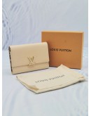 (UNWORN) 2023 LOUIS VUITTON CREAM TAURILLON LEATHER CAPUCINES COMPACT WALLET  -FULL SET-