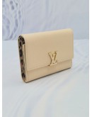 (UNWORN) 2023 LOUIS VUITTON CREAM TAURILLON LEATHER CAPUCINES COMPACT WALLET  -FULL SET-