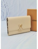 (UNWORN) 2023 LOUIS VUITTON CREAM TAURILLON LEATHER CAPUCINES COMPACT WALLET  -FULL SET-