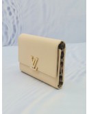 (UNWORN) 2023 LOUIS VUITTON CREAM TAURILLON LEATHER CAPUCINES COMPACT WALLET  -FULL SET-