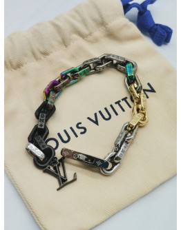 LOUIS VUITTON X VIRGIL ABLOH ENGRAVED MONOGRAM MULTICOLOR CHAIN BRACELET -FULL SET-