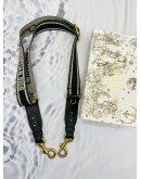 (BRAND NEW) 2024 CHRISTIAN DIOR ADJUSTABLE SHOULDER AND CROSSBODY STRAP WITH RING IN BLACK BEIGE CHRISTIAN DIOR PARIS EMBROIDERY