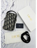 (BRAND NEW) 2024 CHRISTIAN DIOR MICRO RIDER POUCH CROSSBODY BAG IN BLACK BEIGE DIOR OBLIQUE JACQUARD CANVAS