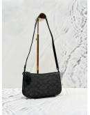 (LIKE NEW) COACH PENN SHOULDER BAG IN BLACK GREY SIGNATURE CANVAS AND CALF LEATHER