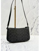 (LIKE NEW) COACH PENN SHOULDER BAG IN BLACK GREY SIGNATURE CANVAS AND CALF LEATHER