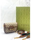 (BRAND NEW) GUCCI HORSEBIT 1955 GG CANVAS CROSSBODY BAG WITH GOLD-TONED HARDWARE -FULL SET-