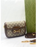 (BRAND NEW) GUCCI HORSEBIT 1955 GG CANVAS CROSSBODY BAG WITH GOLD-TONED HARDWARE -FULL SET-