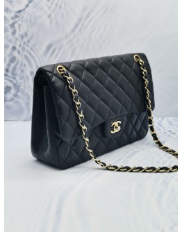 CHANEL CLASSIC JUMBO SIZE DOUBLE FLAP BAG WITH GOLD HARDWARE START 28 SERIAL