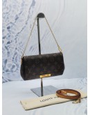 (LIKE NEW) LOUIS VUITTON FAVORITE PM IN BROWN MONOGRAM CANVAS CHAIN SHOULDER BAG 